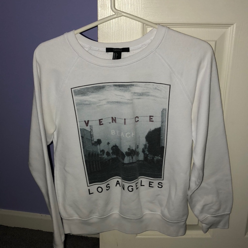 Graphic White Sweater